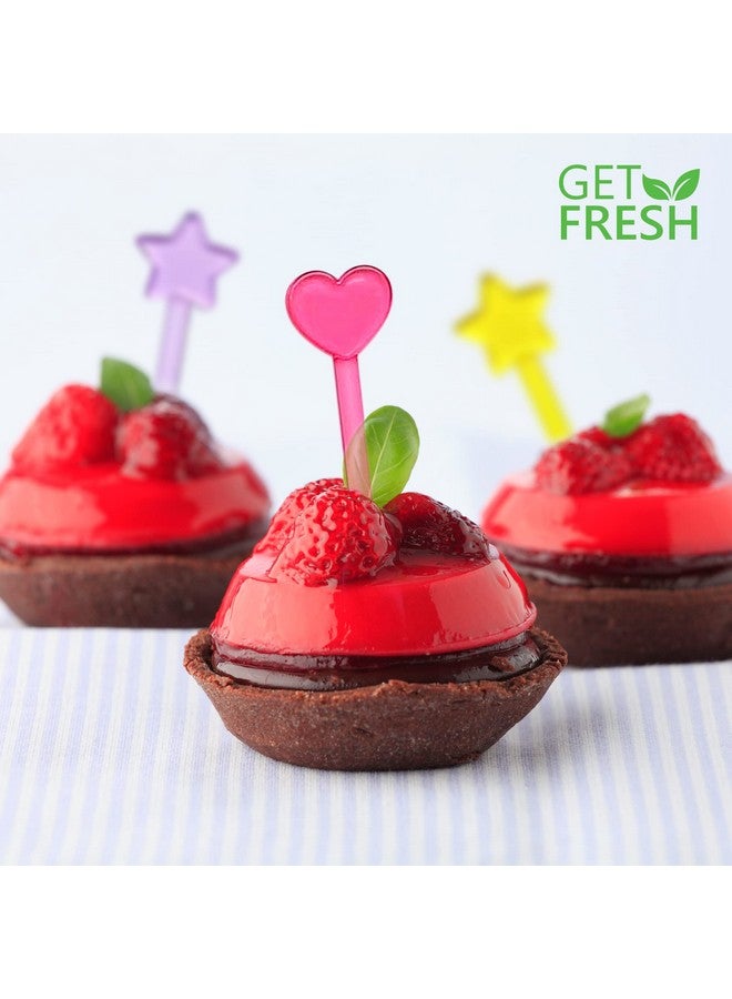 GET FRESH 30 Forks for Kids - Fruit Picks, Bento Box Picks, Reusable Mini Toothpick Sticks, Heart Dessert Forks for Children Party and Lunch Box - Image 4