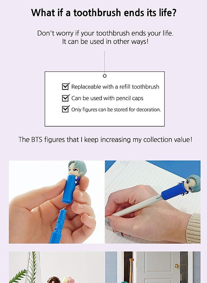 K-Pop Idols Goods Suga Character Figure Toothbrush with Convenient Magnetic Holder Toothbrush ‎2.9 x 1.1 x 10.4inch