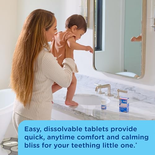 Mommy's Bliss أقراص مومي's بليس ليتل غمز المهدئة للفم، رائعة للأطفال في مرحلة التسنين، خالية من البنزوكاين والسكر، 2 شهرًا فما فوق، زجاجة واحدة (140 قرص) - Image 4