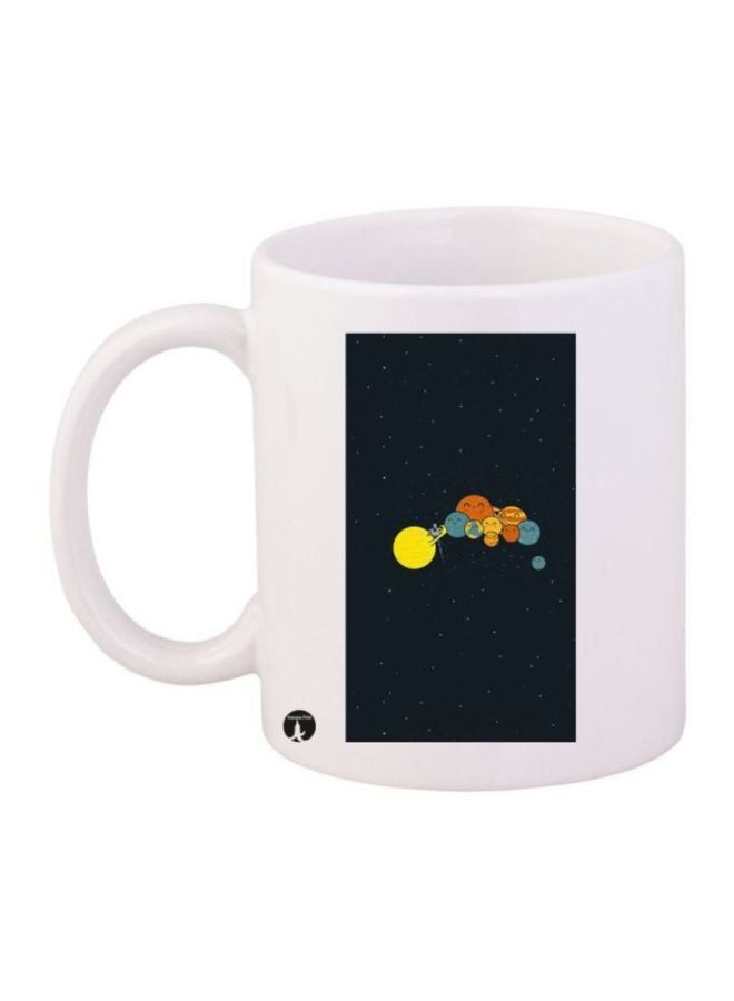RKN Planets Printed Coffee Mug White/Black/Yellow - Image 1
