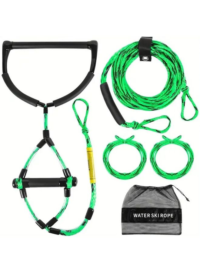 حبل تزلج على الماء أخضر طوله 75 قدمًا مع مقبض خدعة مقاوم للحرارة لخط القطر للواك بورد - Image 2