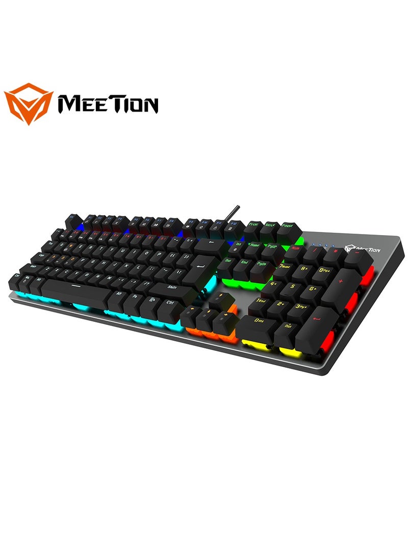 Meetion - Mk007 PRO Meetion Basic Mechanical Gaming Keyboard  with OUTEMU blue switch, Crisp Sound, Ergonomic design, LED backlight , full-key anti-collision Satisfy Gamers (Black) - Image 1