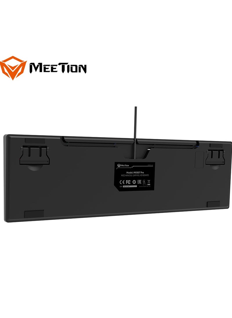 Meetion - Mk007 PRO Meetion Basic Mechanical Gaming Keyboard  with OUTEMU blue switch, Crisp Sound, Ergonomic design, LED backlight , full-key anti-collision Satisfy Gamers (Black) - Image 1