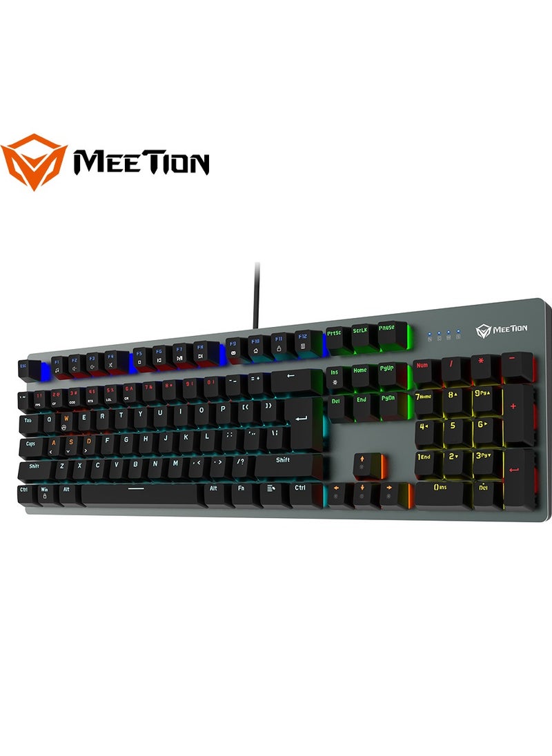 Meetion - Mk007 PRO Meetion Basic Mechanical Gaming Keyboard  with OUTEMU blue switch, Crisp Sound, Ergonomic design, LED backlight , full-key anti-collision Satisfy Gamers (Black) - Image 1