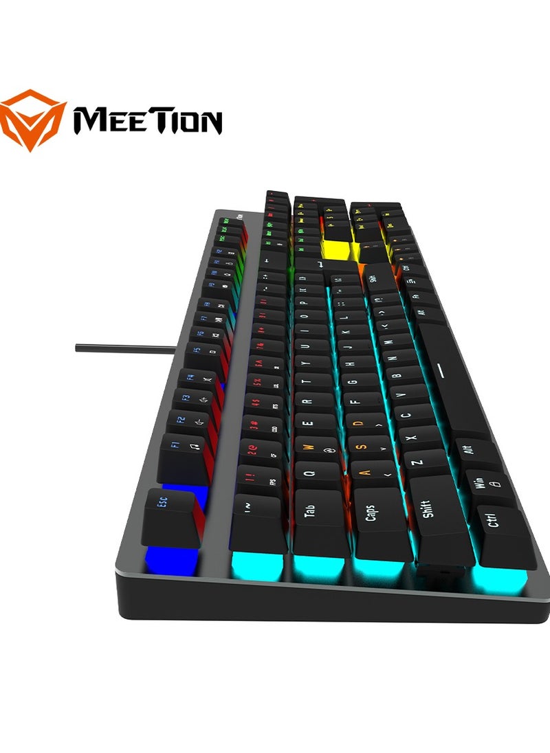 Meetion - Mk007 PRO Meetion Basic Mechanical Gaming Keyboard  with OUTEMU blue switch, Crisp Sound, Ergonomic design, LED backlight , full-key anti-collision Satisfy Gamers (Black) - Image 1