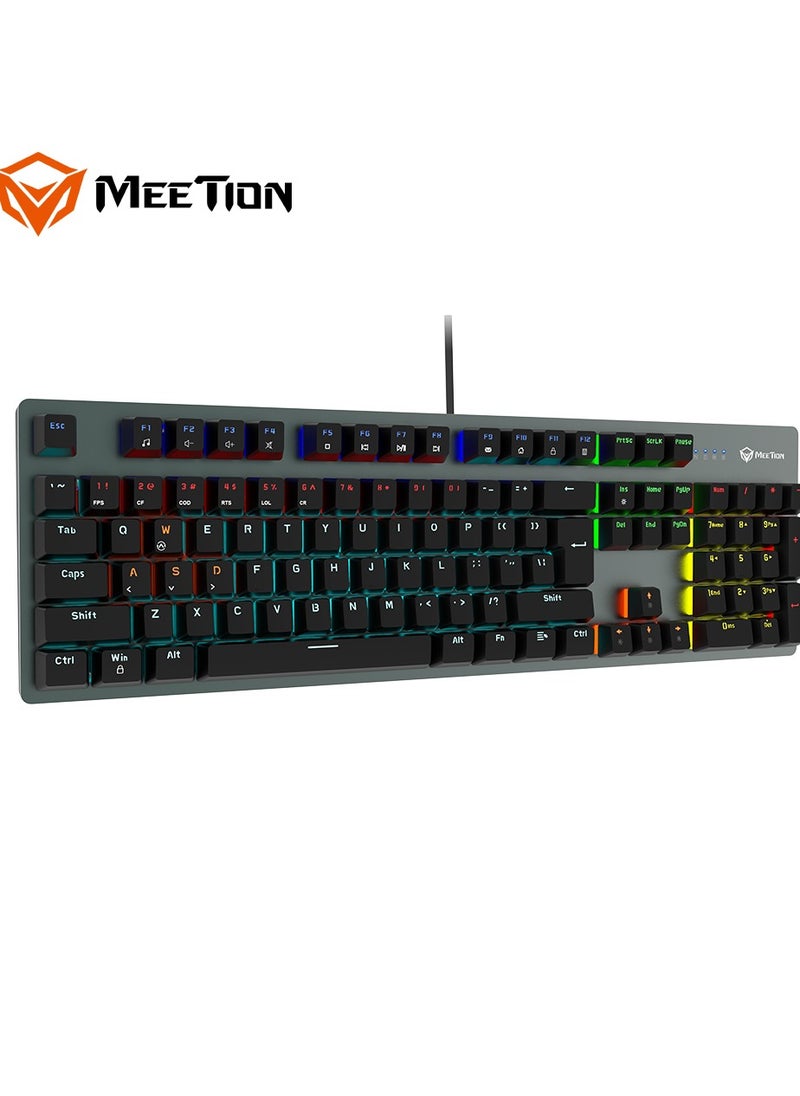 Meetion - Mk007 PRO Meetion Basic Mechanical Gaming Keyboard  with OUTEMU blue switch, Crisp Sound, Ergonomic design, LED backlight , full-key anti-collision Satisfy Gamers (Black) - Image 1