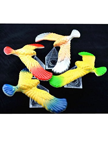 C&H Solutions 3 Pcs Cute Balancing Bird With Clear Triangle Stand (Colors May Vary) By C&H Solutions® - Image 1