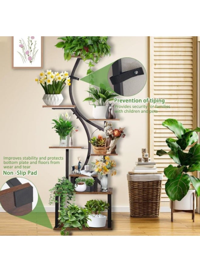 Indoor Plant Stand with 3 Grow Lights, 8-Tier Tall Metal Shelf, 154cm Lighted Plant Rack for Multiple Plants, Flower Display Holder for Living Room, Balcony, Patio, Garden(ZWJ002) - Image 4