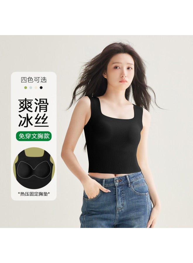 Red Bean Wirefree Camisole For Women, Wide Strap Seamless Tank Top, Inner Wear Or Outer Layer, Women'S Sleeveless Undershirt - Image 2