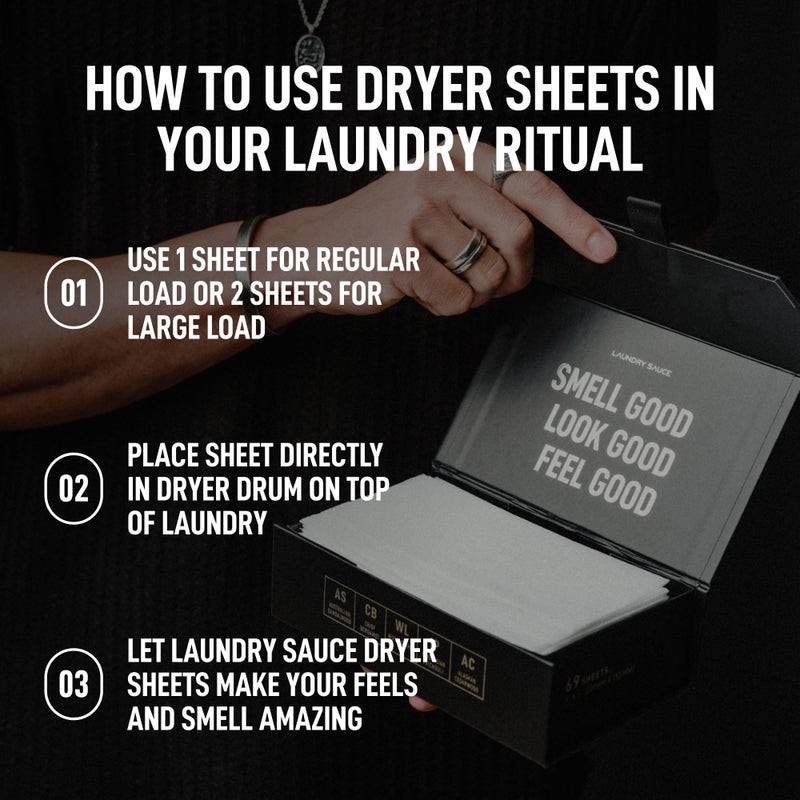 Laundry Sauce - Laundry Dryer Sheets (Australian Sandalwood), Luxury Fragrance, Contains Essential Oils, Softens Fabric, Removes Static Cling, Eco-Friendly Packaging, Travel Friendly, 69 Count - Image 4