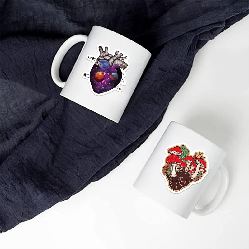 Yoksas 52Pcs Anatomical Heart Artistic Stickers - Waterproof Vinyl Human Organs Anatomy Aesthetic Heart Stickers for Water Bottles,Laptops,Doctors Nurses Gifts - Image 5