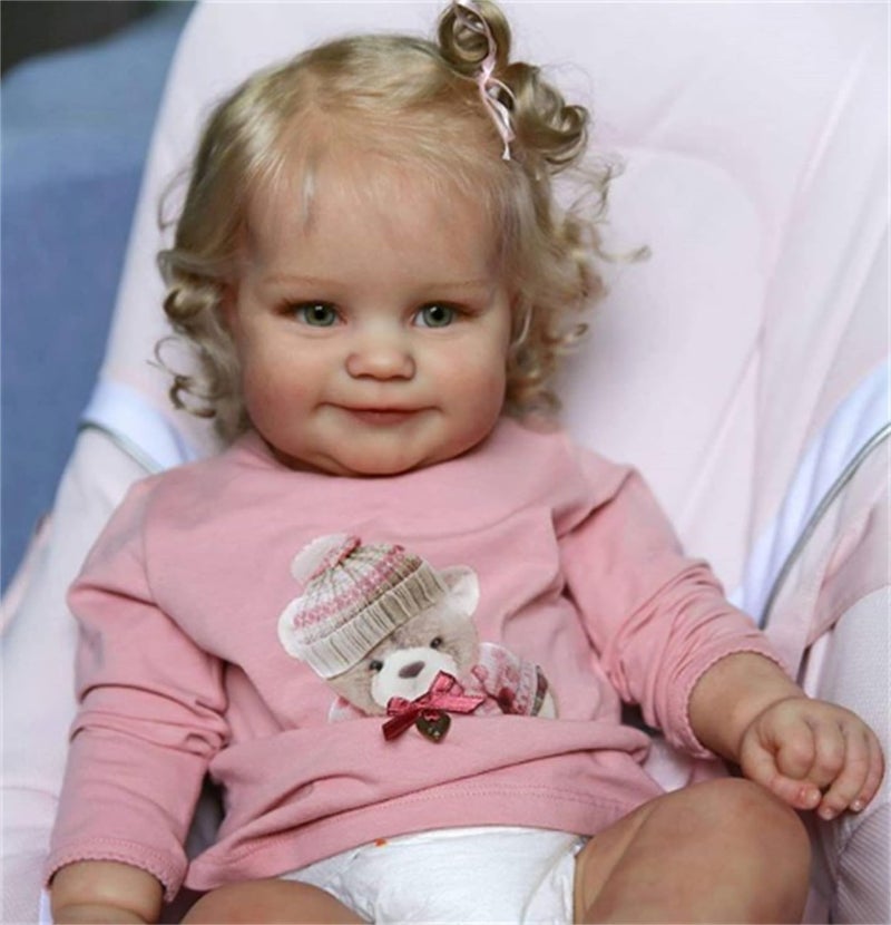 Zero Pam 20 Inch Realistic Baby Dolls Girl ToddlerLifelike Full Soft Vinyl Body Reborn Baby Dolls with Blonde Hair That Look Real Cute Newborn Babies Doll with Feeding Toy for Kids Age 3 - Image 3