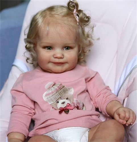 Zero Pam 20 Inch Realistic Baby Dolls Girl ToddlerLifelike Full Soft Vinyl Body Reborn Baby Dolls with Blonde Hair That Look Real Cute Newborn Babies Doll with Feeding Toy for Kids Age 3 - Image 1