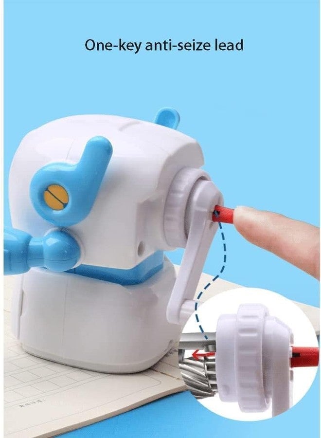 Funspark Pencil Sharpener, Cartoon Manual Adjustable Pencil Sharpener with Crank and Container for Children's Office School Classroom Stationery Gift for Kids (Robot Sharpener) - Image 4