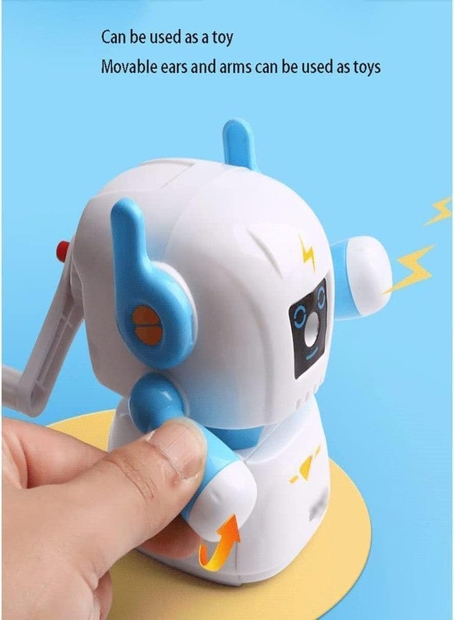 Funspark Pencil Sharpener, Cartoon Manual Adjustable Pencil Sharpener with Crank and Container for Children's Office School Classroom Stationery Gift for Kids (Robot Sharpener) - Image 5