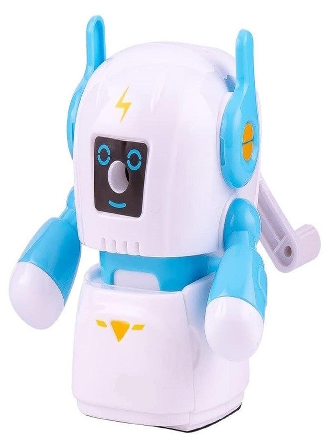 Funspark Pencil Sharpener, Cartoon Manual Adjustable Pencil Sharpener with Crank and Container for Children's Office School Classroom Stationery Gift for Kids (Robot Sharpener) - Image 1