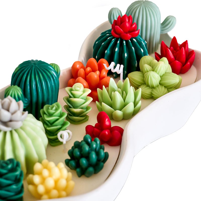 Dacies Succulent Wax Molds for Candle Making 10 Pack 3D Cacti Silicone Candle Mold Handmade Cactus Flower Plant Decorate Cement Resin Casting Soap Ornament Craft Mold Chocolate Cake Fondant Moulds Home Decor - Image 3