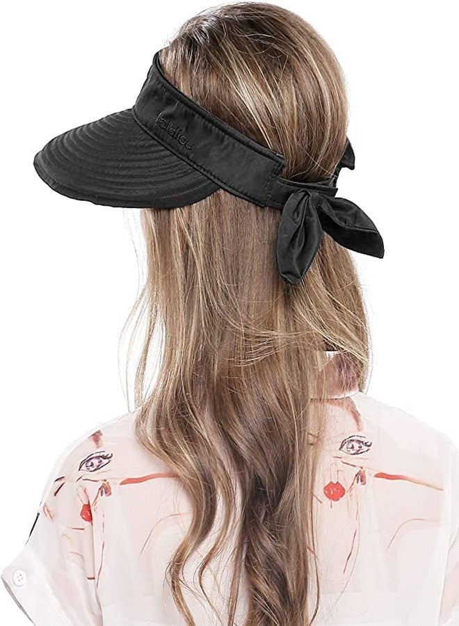 AARAM Wide Brim UV Protection Convertible Visor Cap - Ideal Sun Hat for Women, Beach wear, Resort wear Rain Hat & Summer Hat for Women’s Sun Protection Ideal Accessory for Stylist Photos (Black) - Image 3