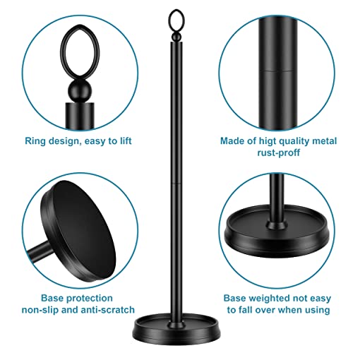 ROLABAM Heavy Weighted Toilet Paper Holder (with Reserve Function) Free Standing, Spare Toilet Paper Roll Storage Stand for Bathroom Total Height 22.5" ，Matte Black - Image 3