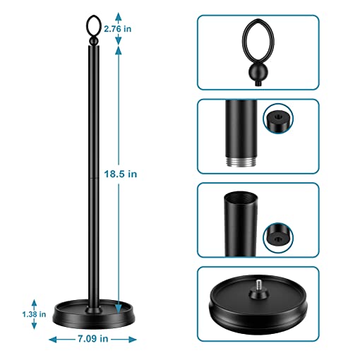 ROLABAM Heavy Weighted Toilet Paper Holder (with Reserve Function) Free Standing, Spare Toilet Paper Roll Storage Stand for Bathroom Total Height 22.5" ，Matte Black - Image 2