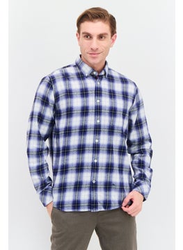 Pepe Jeans Men Regular Fit Long Sleeve Plaid Casual Shirt, White  - Image 1