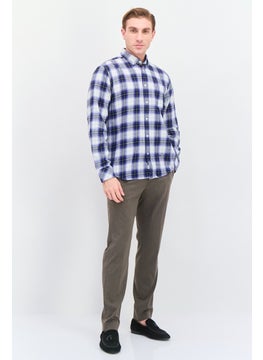 Pepe Jeans Men Regular Fit Long Sleeve Plaid Casual Shirt, White  - Image 4