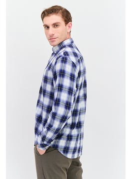 Pepe Jeans Men Regular Fit Long Sleeve Plaid Casual Shirt, White  - Image 2
