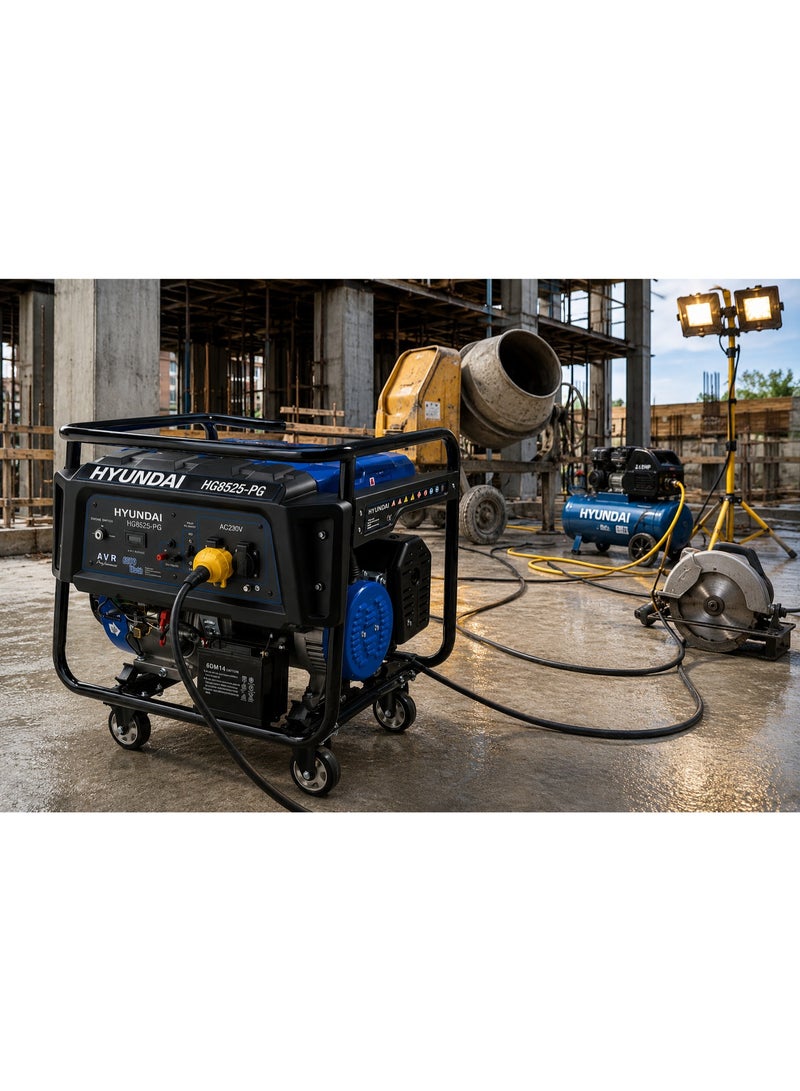 HYUNDAI Gasoline Generator Hyundai HY HG8525-PG 8.5KW 458cc Electric Start Portable Generator 25L Fuel Tank for Backup Power Construction and Industrial Use - Image 3