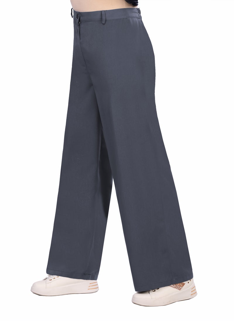 Smoky Egypt - High Waist Wide Leg Womens Pants - Gray - Image 1