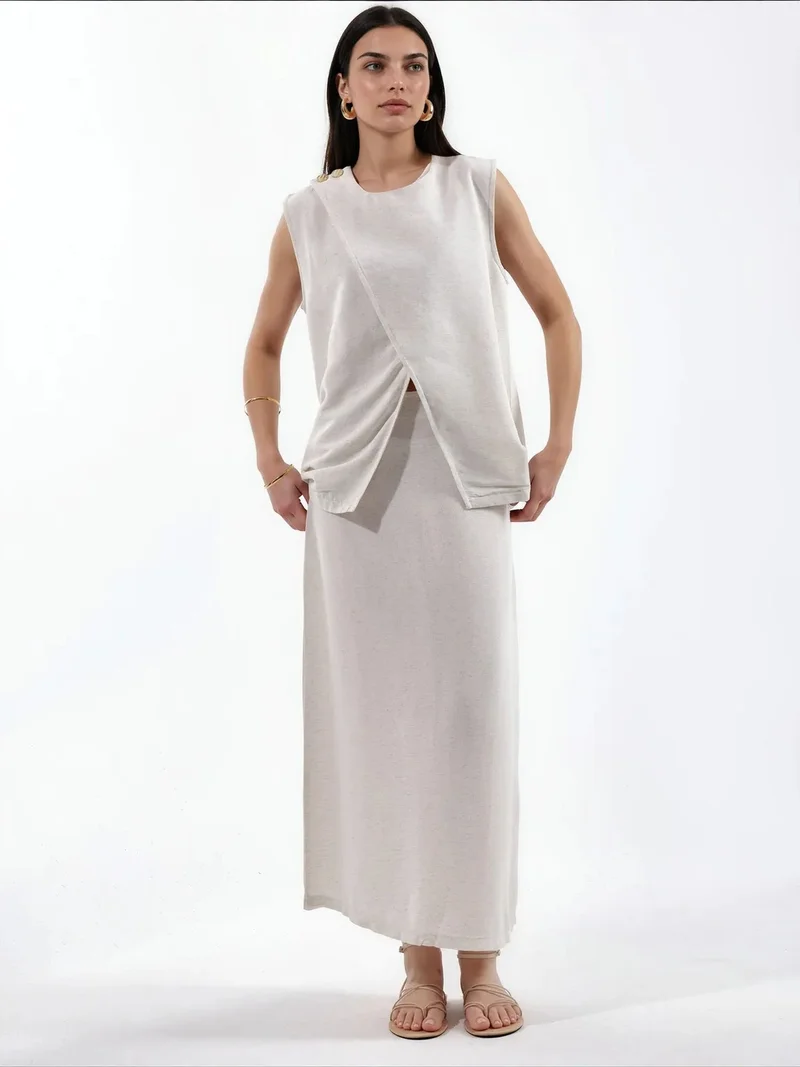 Jennyfer Cotton Viscose Linen Two-Piece Coord