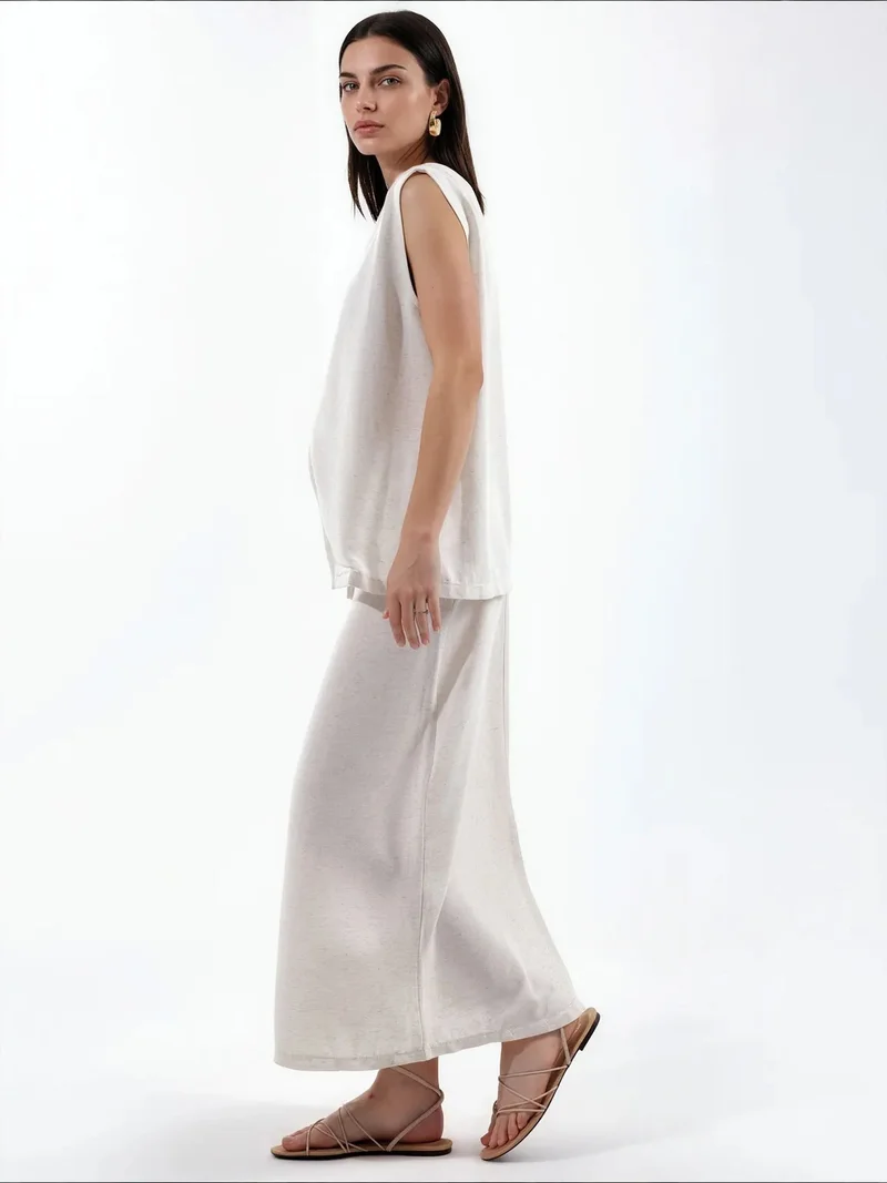 Jennyfer Cotton Viscose Linen Two-Piece Coord