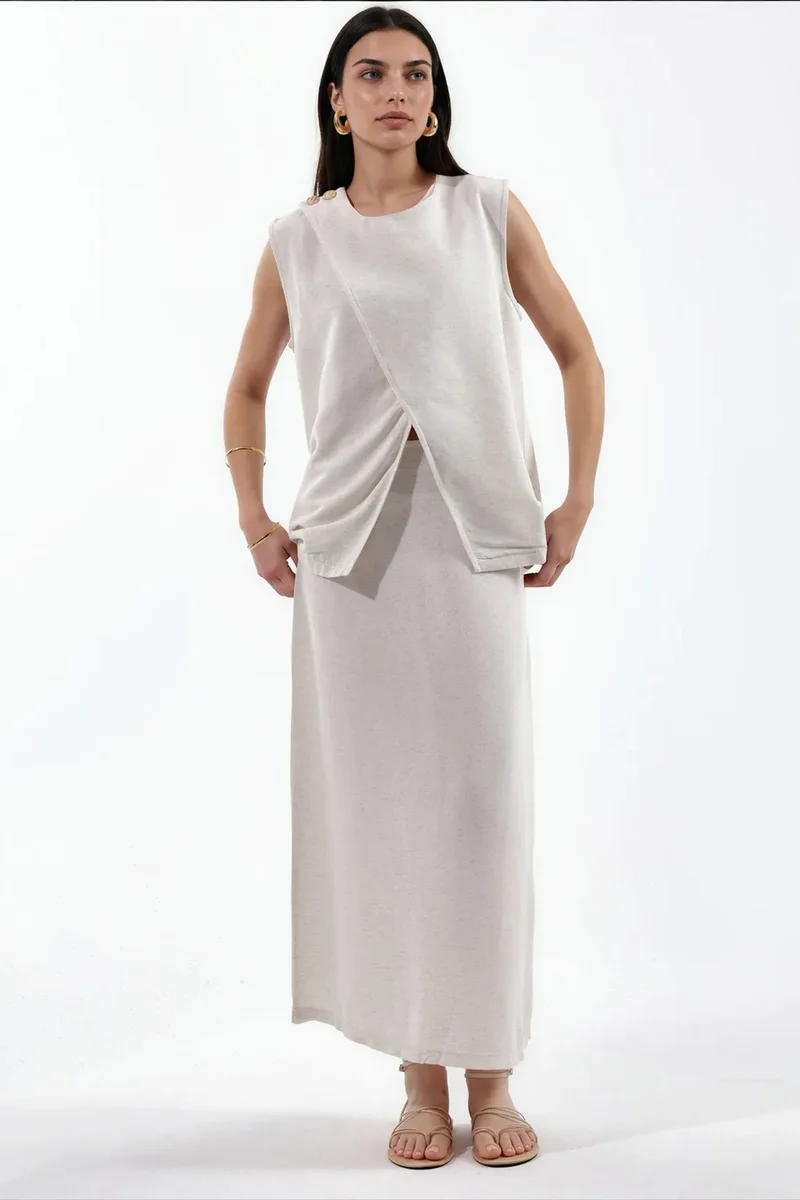 Jennyfer Cotton Viscose Linen Two-Piece Coord