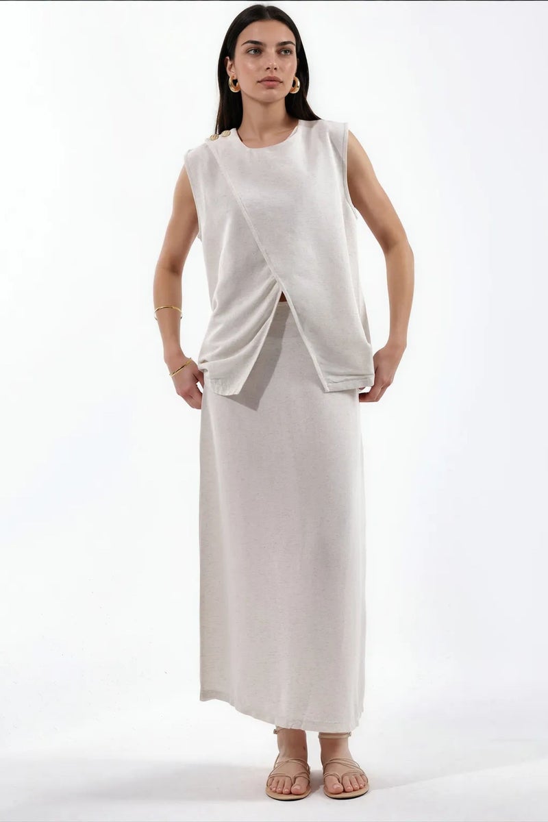 Jennyfer Cotton Viscose Linen Two-Piece Coord - Image 1