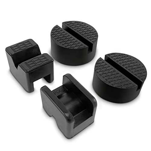 HOXWELL Rubber Jack Pad Pinch Weld Adapter, Universal Slotted Frame Rail Protector for Floor Jack Stands, Jack Pads Extension and Protection, 4 Packs - Image 1