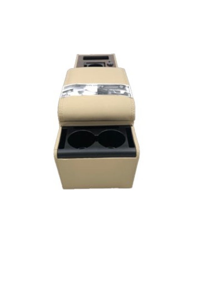 Center Armrest Console for Ford Crown Victoria and Grand Marquis, Beige Color, Dual Cup Holders and Comfortable Design Without AC Vent - Image 2