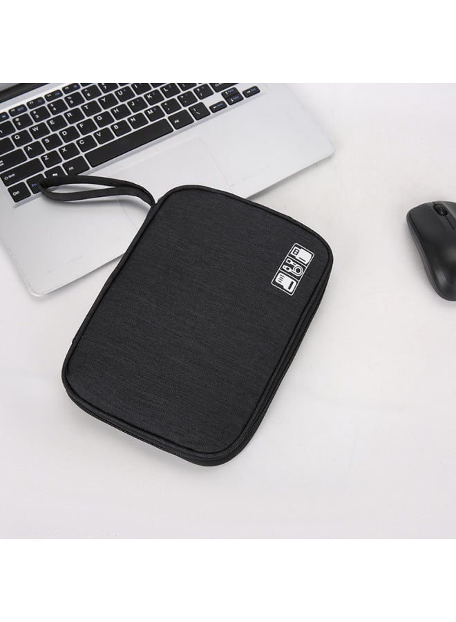 Data Cable Storage Bag Headset Digital Bag Power Charger U Disk Multi-functional Travel Portable Storage Bag-Color:Black  - Image 1