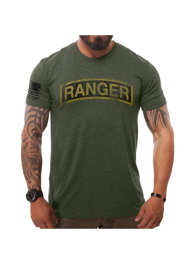 7.62 Design Army 'Ranger Tab' Battlespace Men's T-Shirt, Heather Military Green, S - Image 4