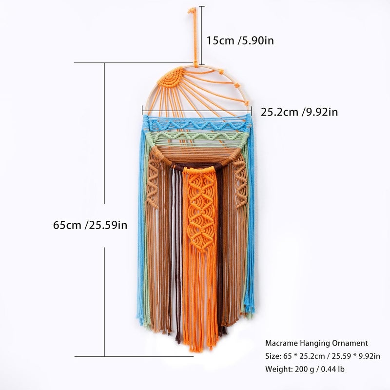 Artilady Sun Wall Decor Dream Catcher - Macrame Hanging Sunrise Wall Art, Large Boho Dreamcatchers Woven Tapestry, Rustic Colorful Room Decor for Bedroom Living Room Nursery (Sunrise) - Image 4