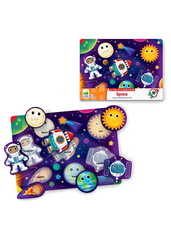 THE LEARNING JOURNEY Space Puzzle Lift & Learn 26 Piece Puzzle Astronaut Moon Sun Puzzles For Toddlers Preschool Games & Activities For Preschool Games & Activities For Children Ages 25 Years - Image 1