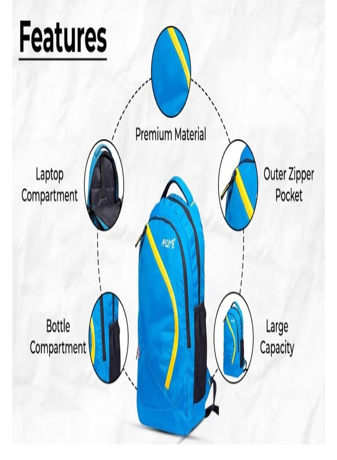 APLOMB Mini Plus Casual Backpack, Blue with Yellow Accent, with Laptop Compartment - Image 2