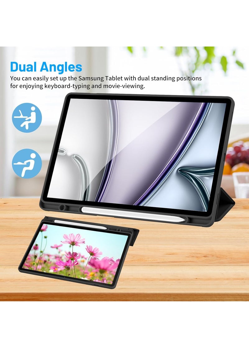 ميجوفاست جراب Samsung Galaxy Tab S10 Fe / S9Fe مع حامل قلم S، جراب واقٍ ذكي بحامل ثلاثي الطيات مع ظهر ناعم من مادة TPU، غطاء بخاصية السكون/التنشيط التلقائي لجراب Samsung Galaxy Tab S10 Fe / S9Fe، أسود - Image 4