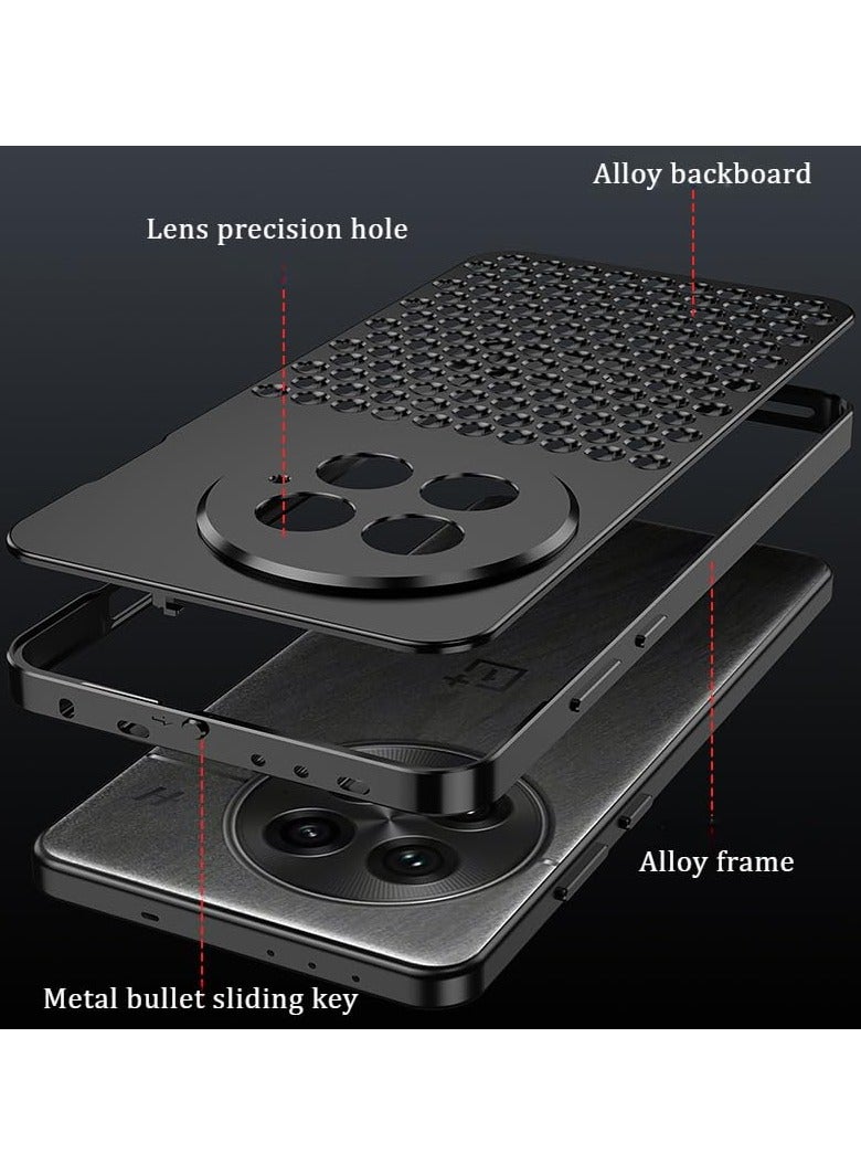 general Metal Elastic Buckle Case Compatible with Oneplus Ace 5 Pro, Aluminum Alloy Heat Dissipation Spring Buckle Anti Shock and Anti Drop Protective Cover - Image 4