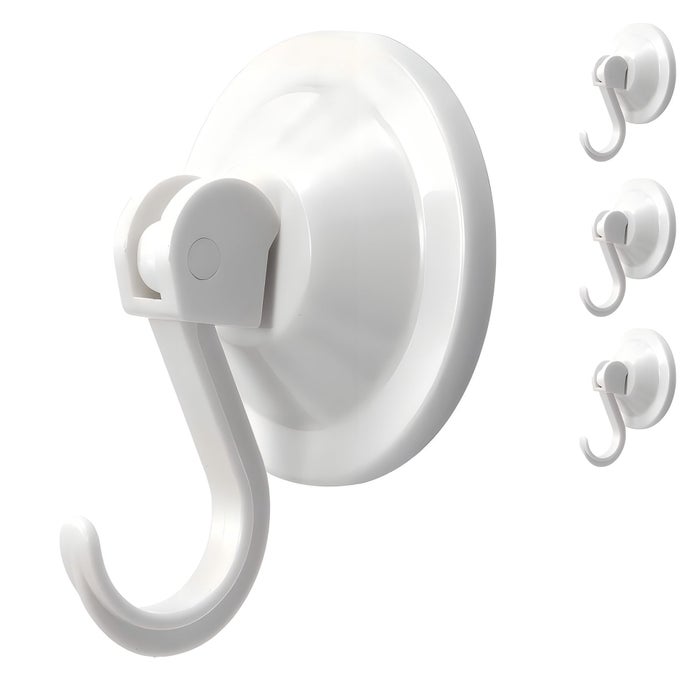 SUCTION CUP HOOKS FOR BATH OR SHOWER 4PACK WREATH HANGERS FOR GLASS FRONT DOOR OR WINDOW UNIVERSAL UTILITY HANGERS SET WHITE