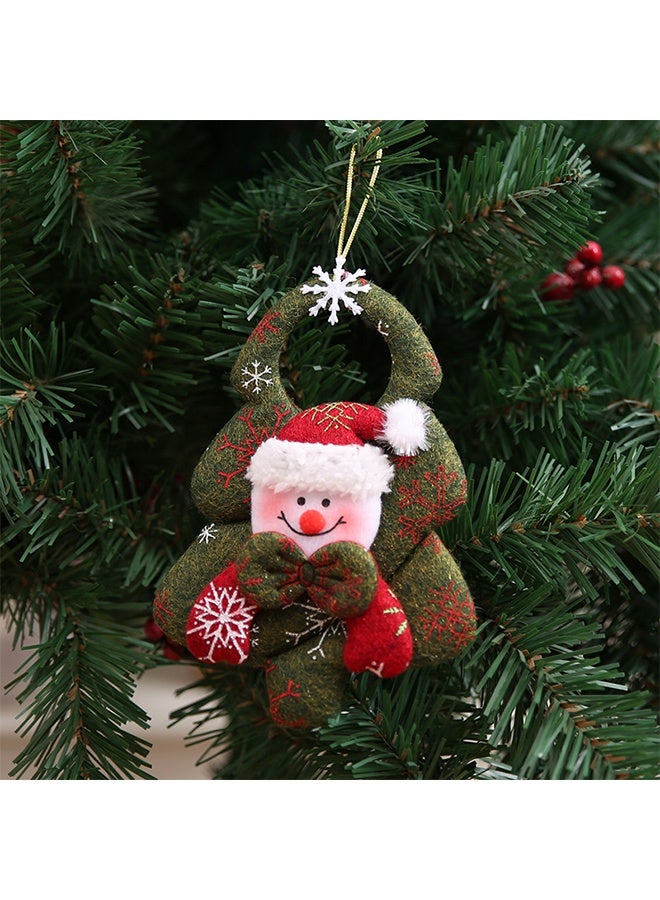 Christmas Tree Decorations Set of 4 Plush Santa Claus Snowman Reindeer Bear Hanging Ornaments for Winter New Year Holiday Festive Home Party Decor - Image 5