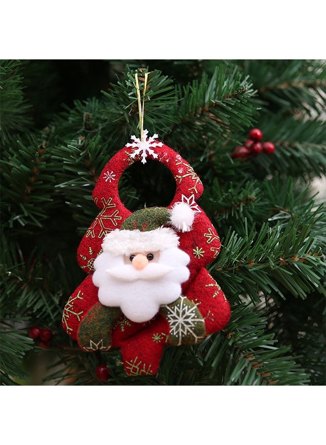 Christmas Tree Decorations Set of 4 Plush Santa Claus Snowman Reindeer Bear Hanging Ornaments for Winter New Year Holiday Festive Home Party Decor - Image 4