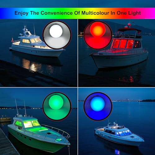 Vcanuplms Marine Boat Dome Lights, 5.5 Inch RGBW LED Cabin Light with Toggle Switch, 12V Boat Interior Light with Surface Mount - Image 5