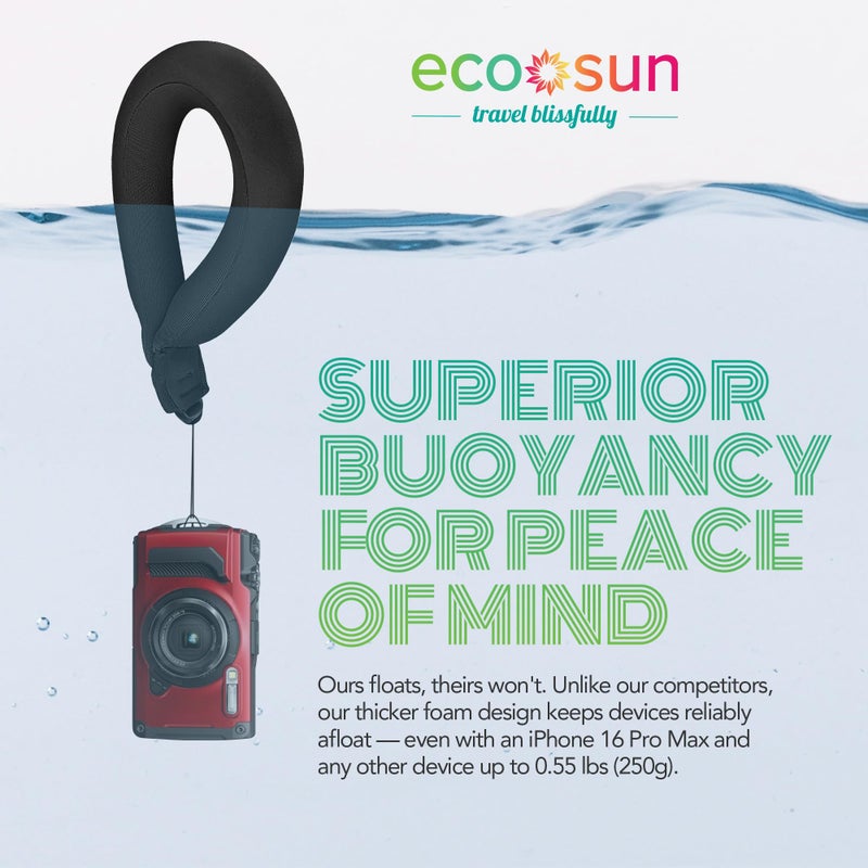 Eco Sun Floating Wrist Strap (2-pack) â€“ Suitable For All Phones (incl. 16 Pro Max), GoPros, Cameras â€“ Floats Up To 0.55 lbs (250g) - Image 2