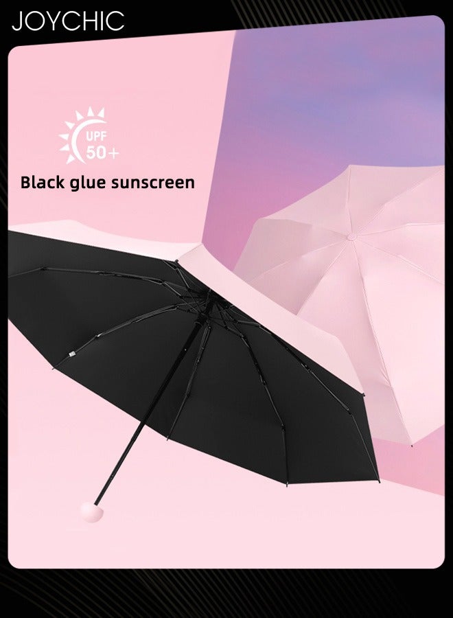 جوي شيك مظلة جيب للسفر صيفية مقاومة لأشعة الشمس للحماية من الأشعة فوق البنفسجية ومظلة كبسولة قابلة للطي باللون الوردي - Image 3