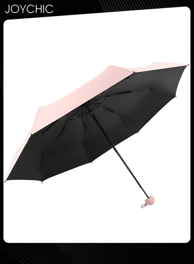 جوي شيك مظلة جيب للسفر صيفية مقاومة لأشعة الشمس للحماية من الأشعة فوق البنفسجية ومظلة كبسولة قابلة للطي باللون الوردي - Image 1