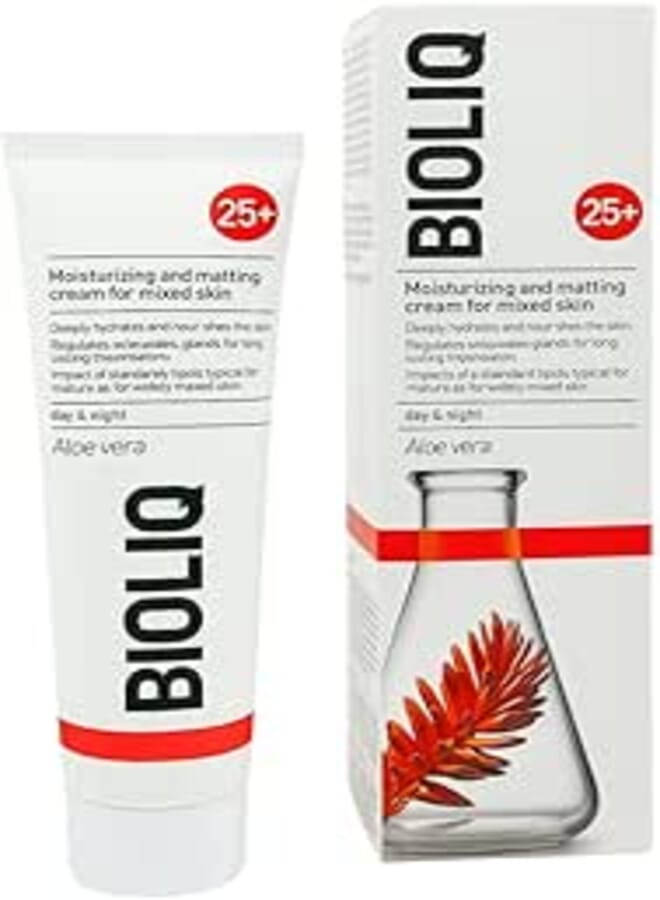 BIOLIQ 25+ Moisturizing and Mattifying Cream For Mixed Skin 50ml - Face Moisturizer and Primer for Smooth Make Up Look Suitable for Oily & Sensetive Skin